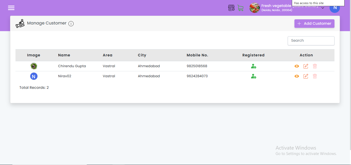 Manage Customers